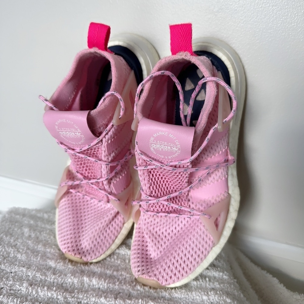 adidas Pink and Navy Women's Sneakers - Picture 3 of 15